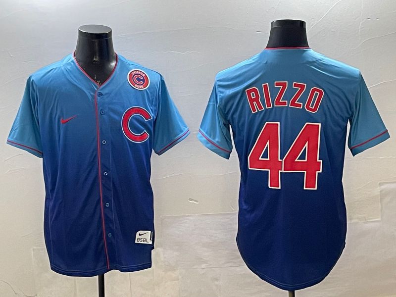 Men Chicago Cubs #44 Rizzo Blue Fashion Game 2025 Nike MLB Jersey style 3->chicago cubs->MLB Jersey
